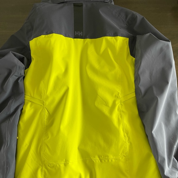 Helly Hansen Blue Grey Yellow H2 Flow Men’s Ski Jacket NWT - Picture 5 of 11